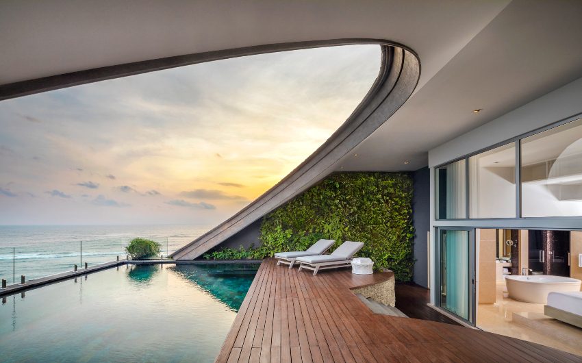 private deck area of penthouse