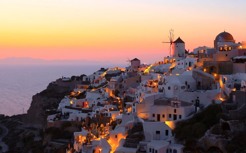Santorini views sunset