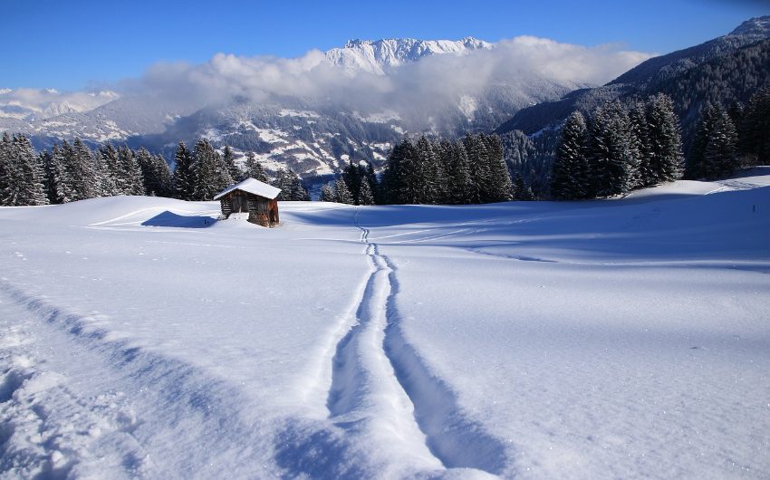 Winter landscape in the Vorarlberg region in Austria