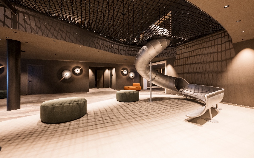 Indoor slide at AKI Family Resort PLOSE