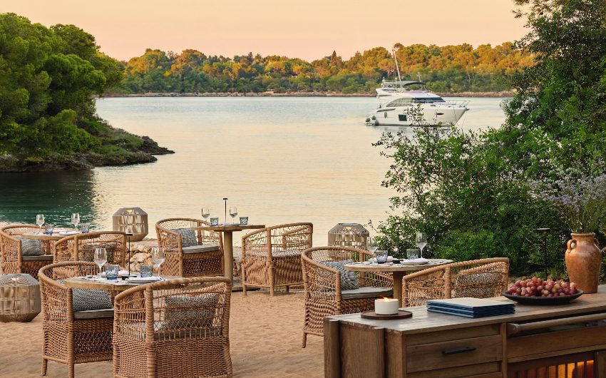 Dinner by the sea at Ikos Porto Petro