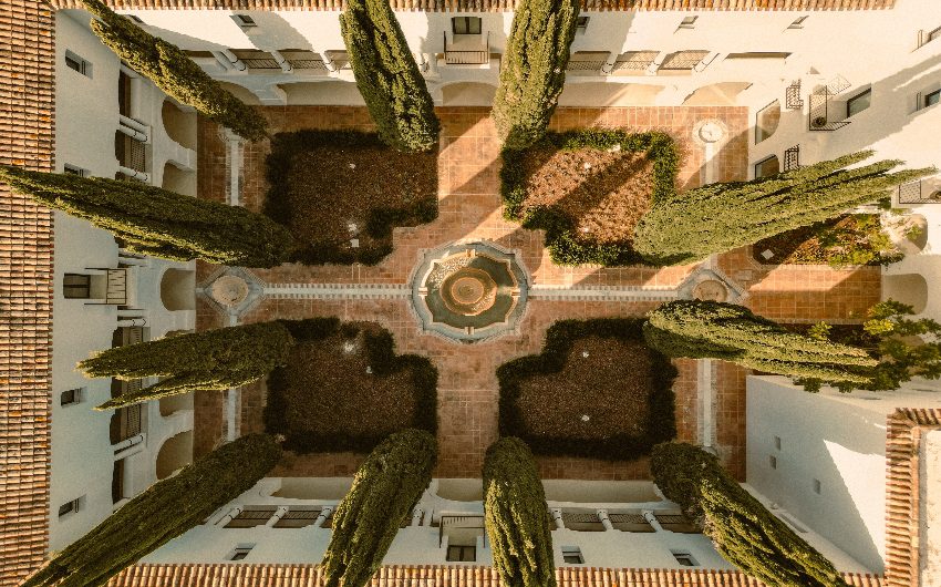 Drone view from the patio at the Andalusian Hideaway