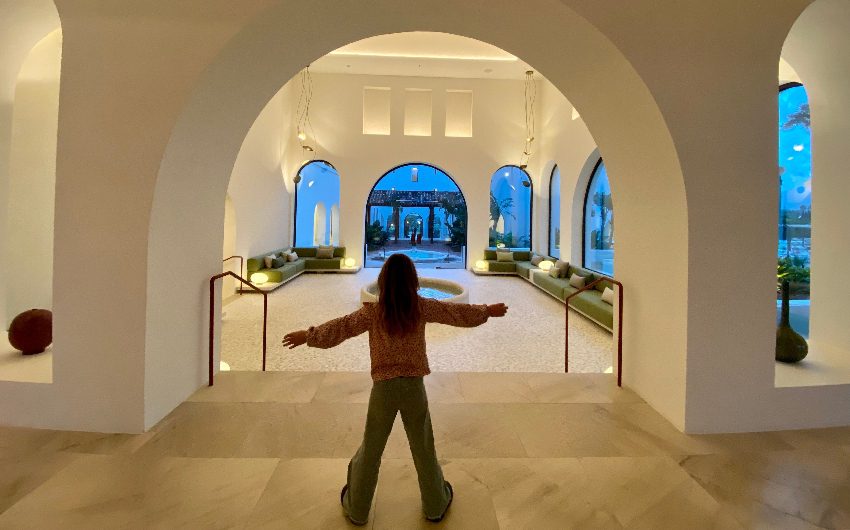 Girl the lobby of the Andalusian Hideaway