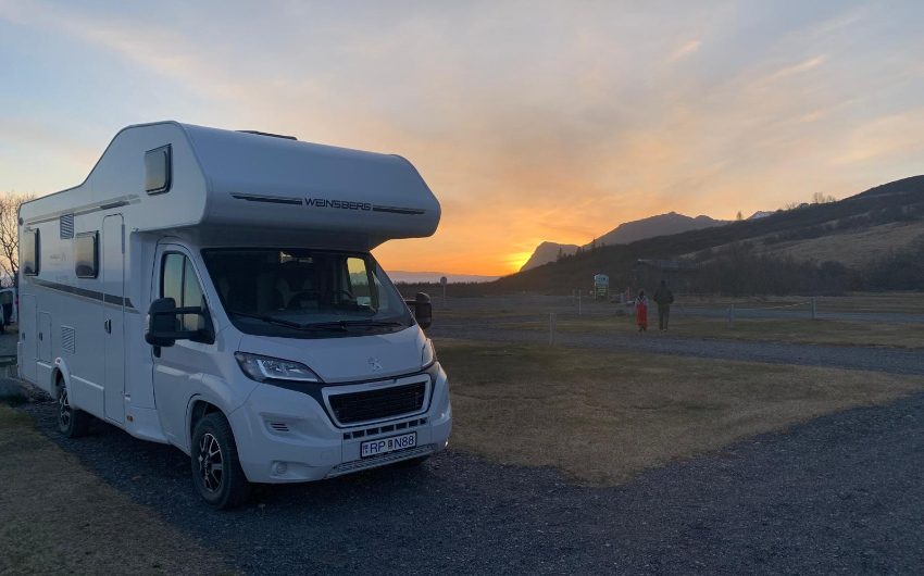 Campervan on a family holiday in Iceland