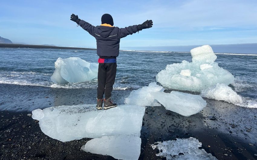 child on holiday in Iceland