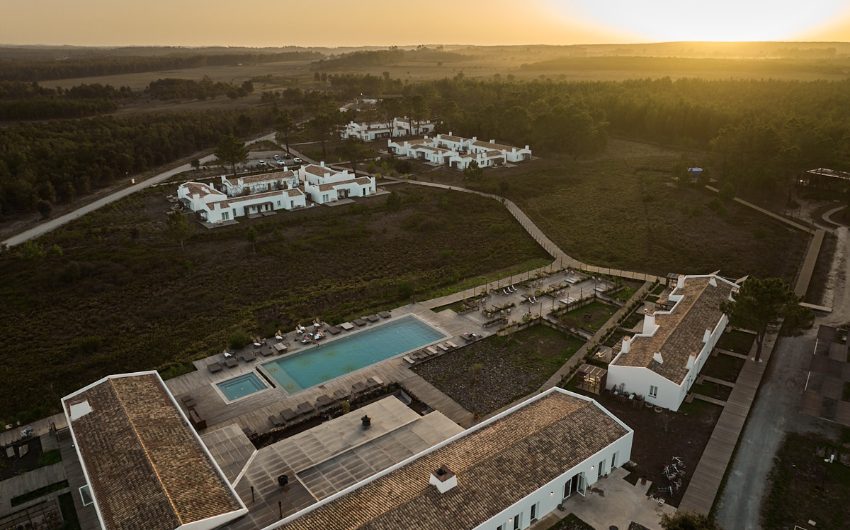 Aerial view of a Portuguese farmhouse