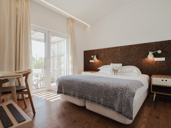 Bedroom inside a Farmhouse accommodation at the Alentejo Farmhouse