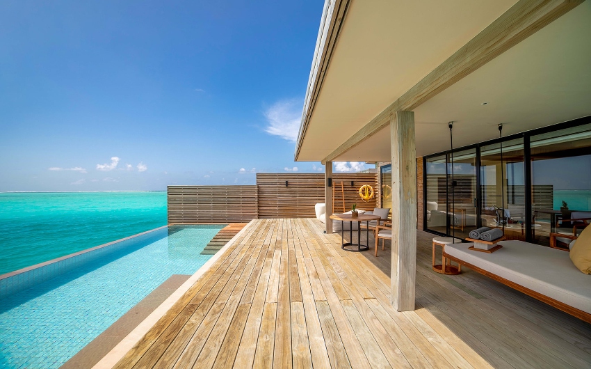 Water villa with private pool at Kuda Villingili Resort