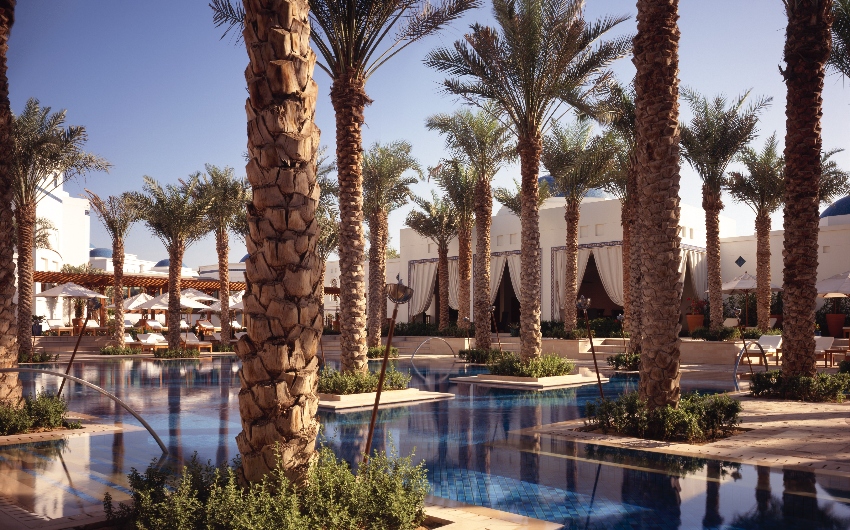 Palm trees and pool area at Park Hyatt Dubai