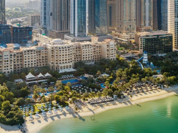 Exterior sea view of the Westin Dubai Mina Seyahi Beach Resort & Marina
