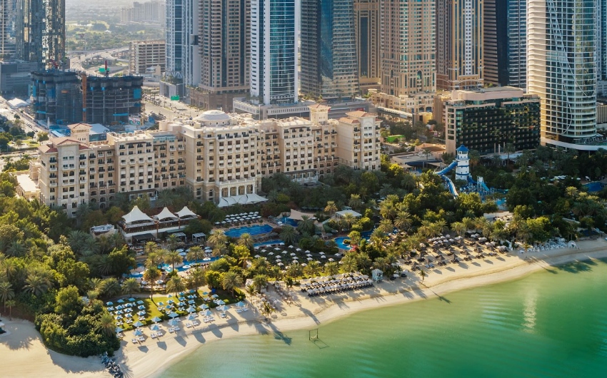 Exterior sea view of the Westin Dubai Mina Seyahi Beach Resort & Marina