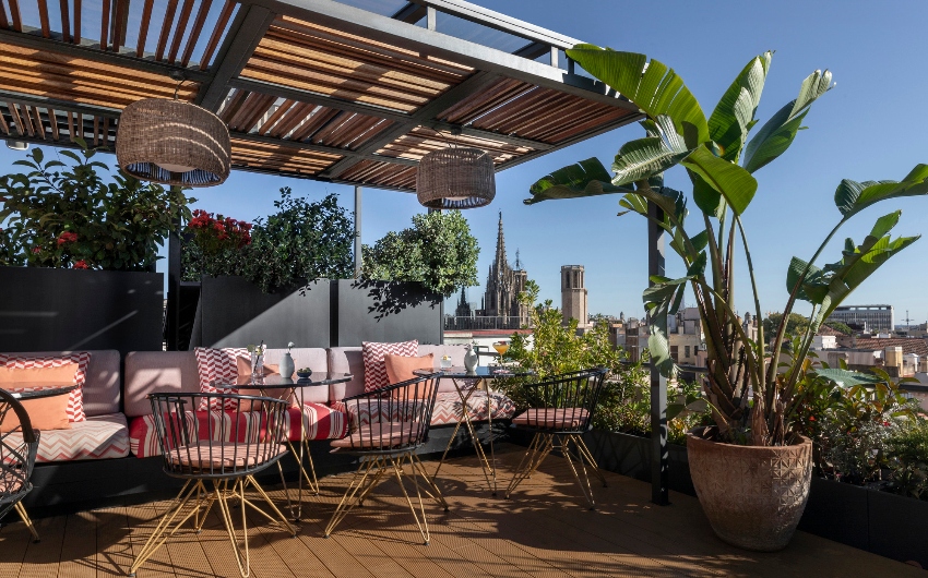 Rooftop terrace at Kimpton Vividora Barcelona