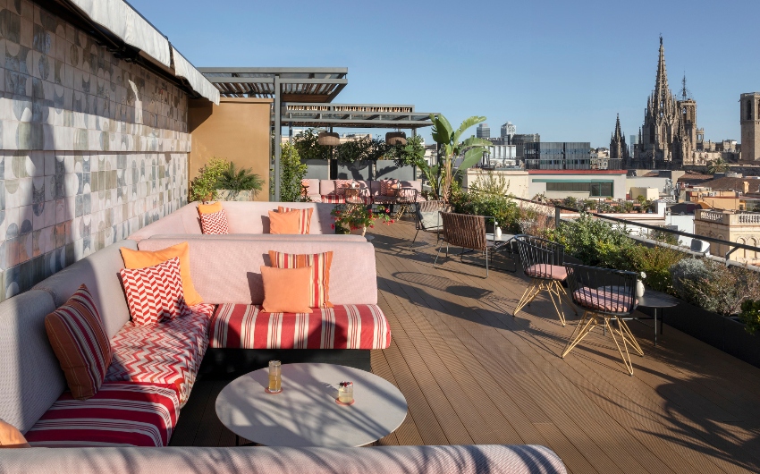 Rooftop terrace at Kimpton Vividora Barcelona