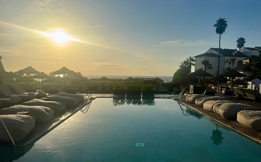 Main Pool OKU Andalusia at sunset