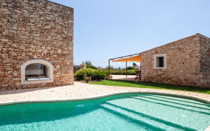 Pool area at the Mallorcan Family Finca