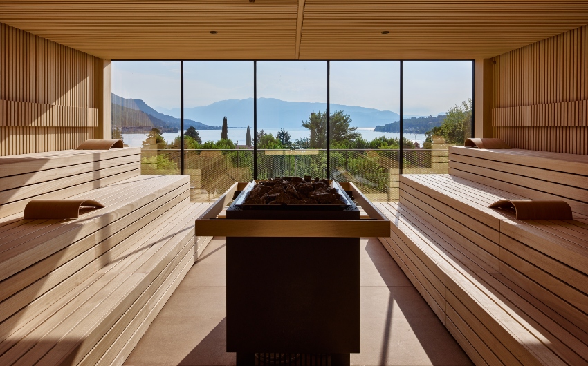 Panorama Sauna at Falkensteiner Resort Lake Garda