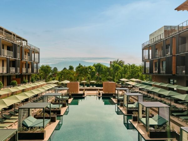 Pool with lake views at Falkensteiner Resort Lake Garda